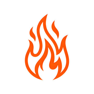 Simple orange fire flame icon graphic