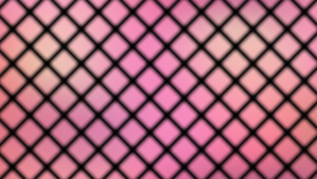 Abstract geometric pink grid pattern background featuring soft gradient squares and dark intersecting lines for modern digital design projects and creative backgrounds