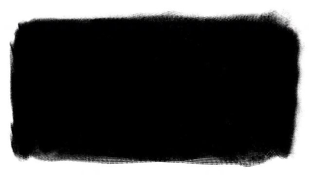 Black Distressed Grunge Brush Stroke Frame Border for Graphic Design Overlay on White Background