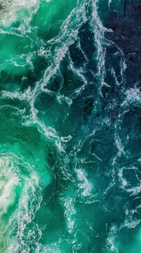 Waves of water of the river and the sea meet each other during high tide and low tide.