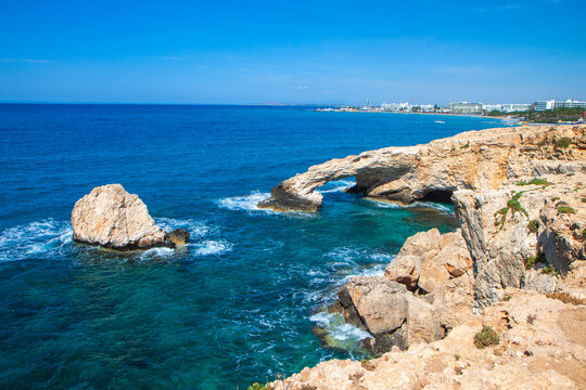The bridge of love at Ayia Napa summer resort in Famagusta pf Cyprus