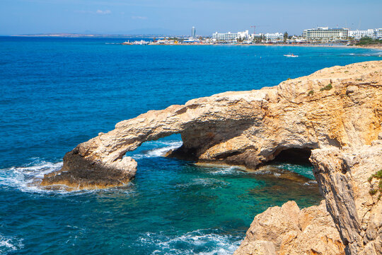 The bridge of love at Ayia Napa summer resort in Famagusta pf Cyprus
