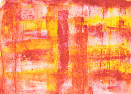 Warm Watercolor Wash in Yellow, Orange, and Red