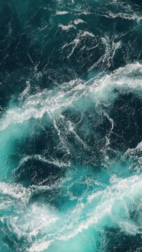 Blue waves of water of the river and the sea meet each other during high tide and low tide.