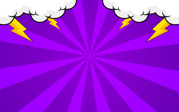 Bright pop art comic background with halftone colors and cute clouds.