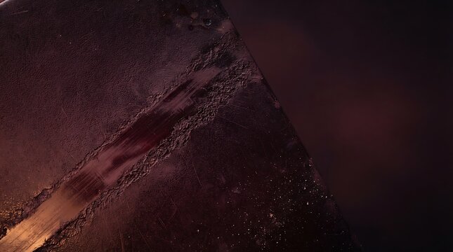 Close-up macro photography of a textured metal surface with a distinct welding seam showing industrial craftsmanship and raw material imperfections