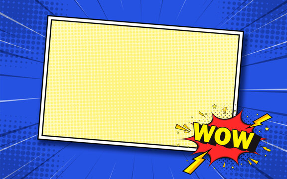 Comic cartoon blank design background. Vector illustration.