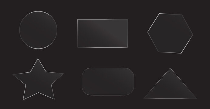  Dark Geometric Shapes Collection with Circle Square Star Hexagon and Triangle