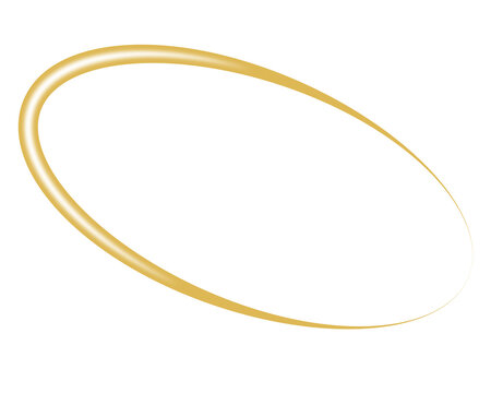 Bright Golden Oval Streak Forming a Complete Glowing Light Ring Isolated on Transparent Background PNG
