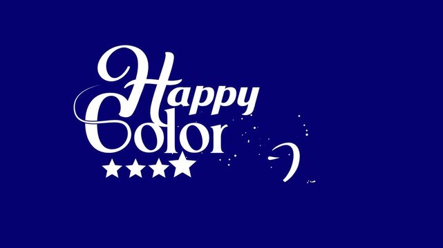 Happy Columbus Day White Text Animation with Ship and Stars