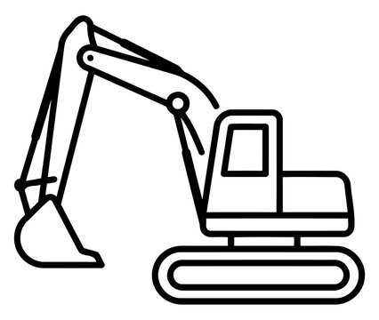 Excavator machinery icon outline style