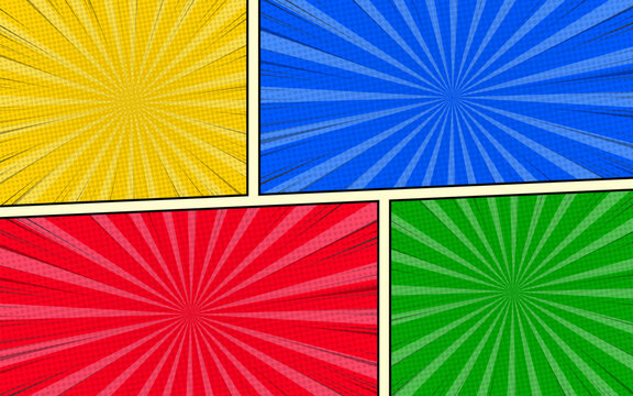 Colorful comic page background pop art style.