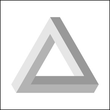 This piece showcases a Penrose triangle, an impossible object that challenges perceptions. Its three-dimensional design creates an intriguing optical illusion inviting curiosity and wonder.