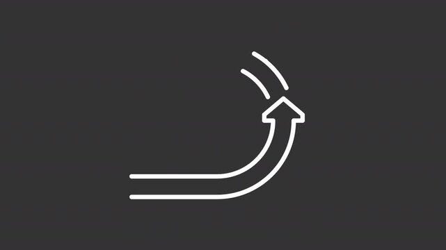 Scrum white line animation. Alternative way pointer animated outline icon. Agile team collaboration framework. Software development workflow. Dark mode linear motion graphic loop