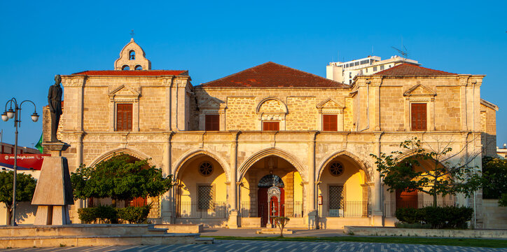 Saint Joseph Maronite Church located at Larnaka city in Cyprus during sunset