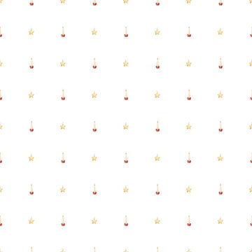 Watercolor minimalist Christmas seamless pattern with tiny gold stars and candles festive holiday background vector design
