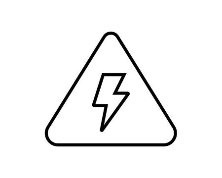 High voltage warning sign with a lightning bolt symbol in a triangle electric danger power alert safety icon electrical safety caution sign security