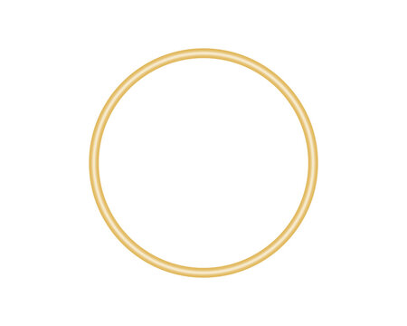 Elegant Golden Circular Ring Element Luxury Metallic Circle Design Isolated on Transparent Background