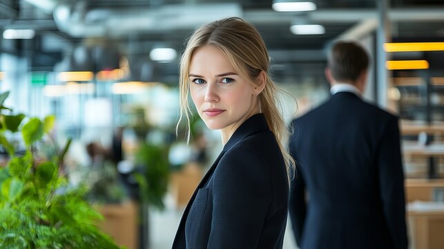 Professional woman looking distressed while experiencing uncomfortable workplace boundary issues.