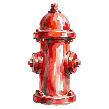 watercolor illustration of a fire hydrant