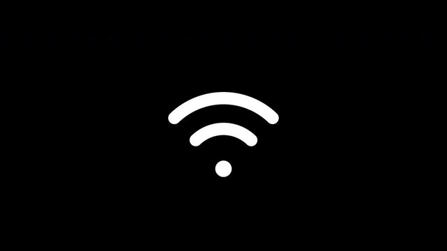 Wifi Signal Radiating Waveforms Sequential Opacity Cycle Seamle Transparent Background Alpha Channel