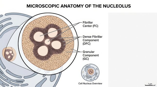 Microscopic Anatomy Diagram Nucleolus Cell Biology Structure.