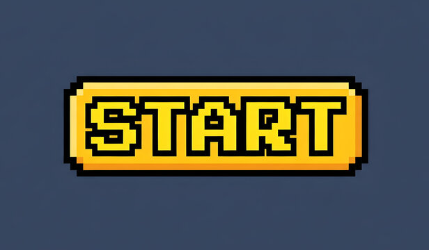 Pixel Art Start Button For Games