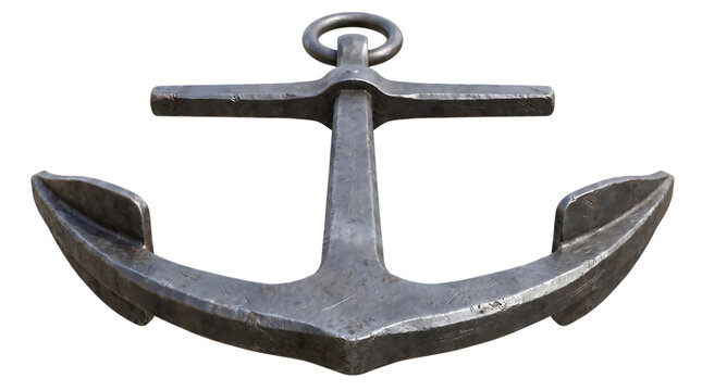 Vintage metal anchor with a black background PNG with alpha channel