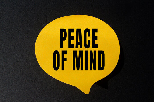 Peace of Mind text concept photo, symbolizing well being and tranquility