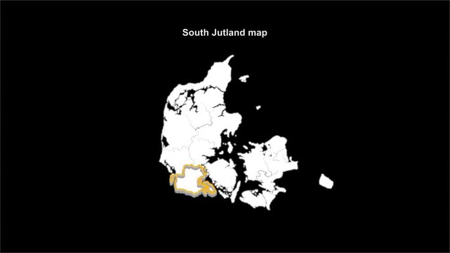 Denmark_South_Jutland_outline_map Video Footage Animated Motion for professional design projects presentations digital media and commercial visual com