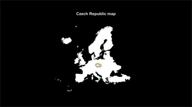 Europe_Czech_Republic_outline_map Video Footage Animated Motion for professional design projects presentations digital media and commercial visual com