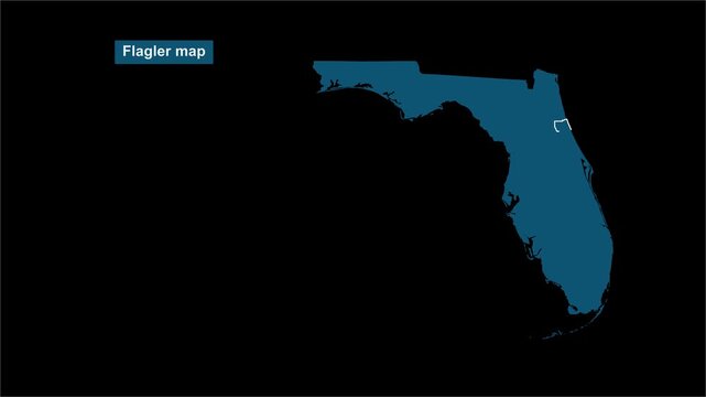 Florida_Flagler_1_regional_map_highlight Video Footage Animated Motion for professional design projects presentations digital media and commercial vis