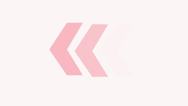 Minimalist pink leftward chevron arrows pointing left on a light background smooth looping