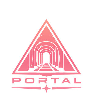 Portal and dimensional gateway emblem vector collection