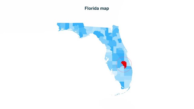 Florida_Okeechobee_map_with_marker_blue Video Footage Animated Motion for professional design projects presentations digital media and commercial visu