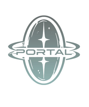 Portal and dimensional gateway emblem vector collection