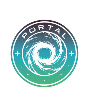 Portal and dimensional gateway emblem vector collection