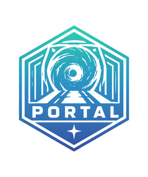 Portal and dimensional gateway emblem vector collection