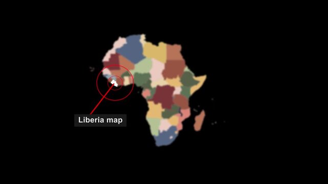 Africa_Liberia_multicolor_map_highlight Video Footage Animated Motion for professional design projects presentations digital media and commercial visu