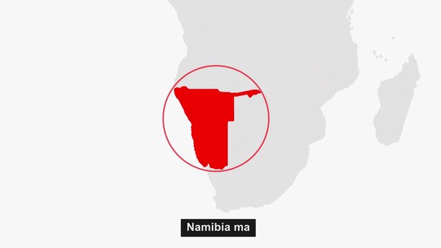 Africa_Namibia_map_on_dark_world_map Video Footage Animated Motion for professional design projects presentations digital media and commercial visual 