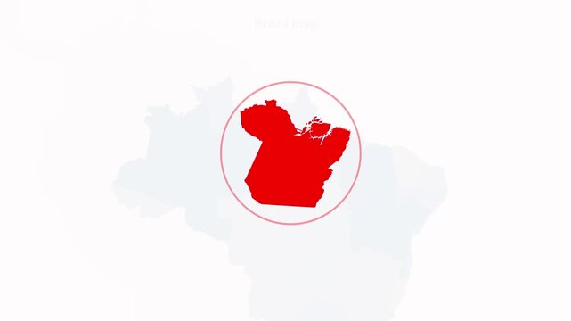 Brazil_Para_location_in_circular_map_blue Video Footage Animated Motion for professional design projects presentations digital media and commercial vi