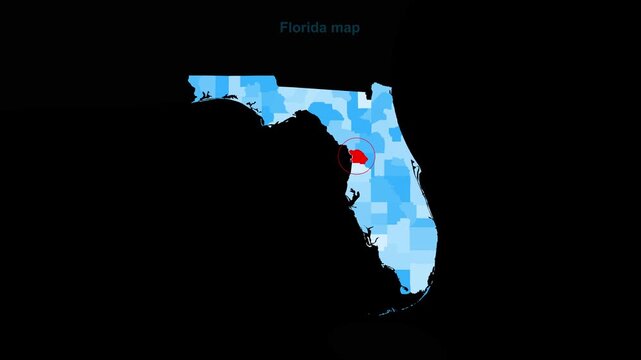 Florida_Citrus_blue_map_highlight Video Footage Animated Motion for professional design projects presentations digital media and commercial visual com