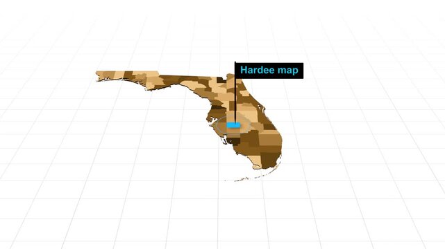 Florida_Hardee_brown_map_highlight Video Footage Animated Motion for professional design projects presentations digital media and commercial visual co