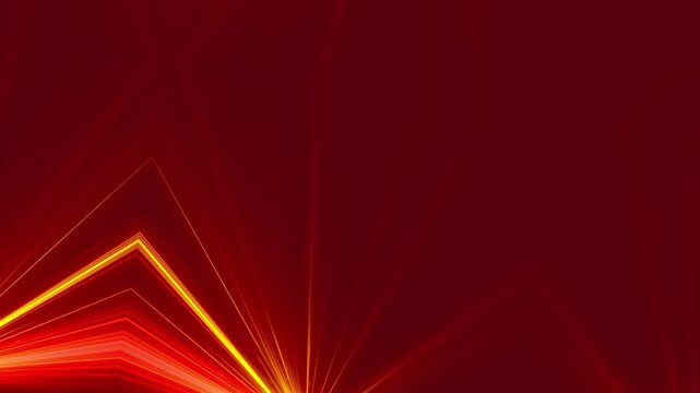 vibrant geometric lines of glowing orange and red rays radiating from bottom center point, energy technology, speed, power, efficiency, optimization, success