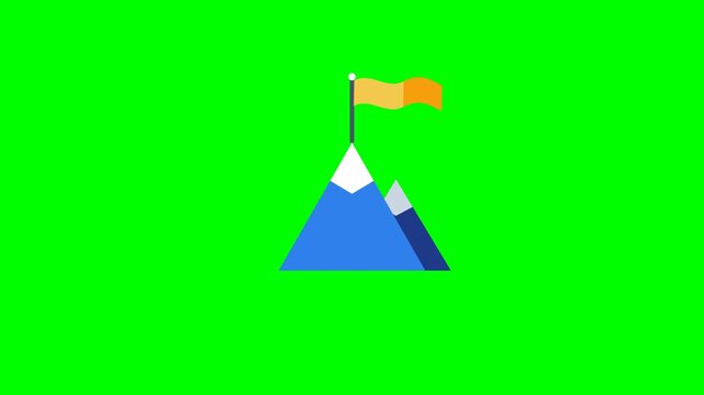 Mountain Peak Flag Achievement Animation