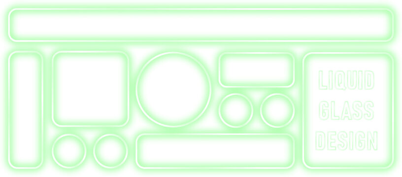Green geometric layout wireframe on transparent background