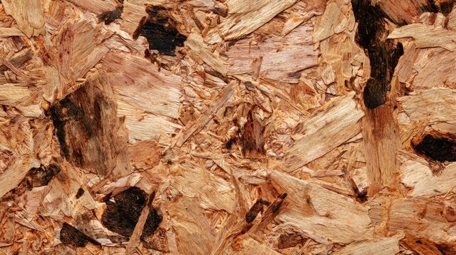 close up view of rough brown chipboard osb texture surface