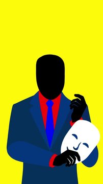 A two faced man representing hypocrisy, deception, and opportunistic behavior