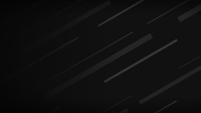 Monochrome diagonal stripes sliding smoothly on charcoal black, a modern kinetic animated background for executive presentations, seamless loop 4K