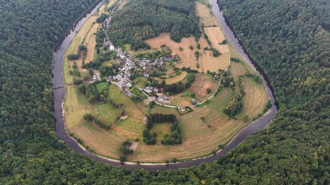 Frahan village by the Semois river Belgian Ardennes